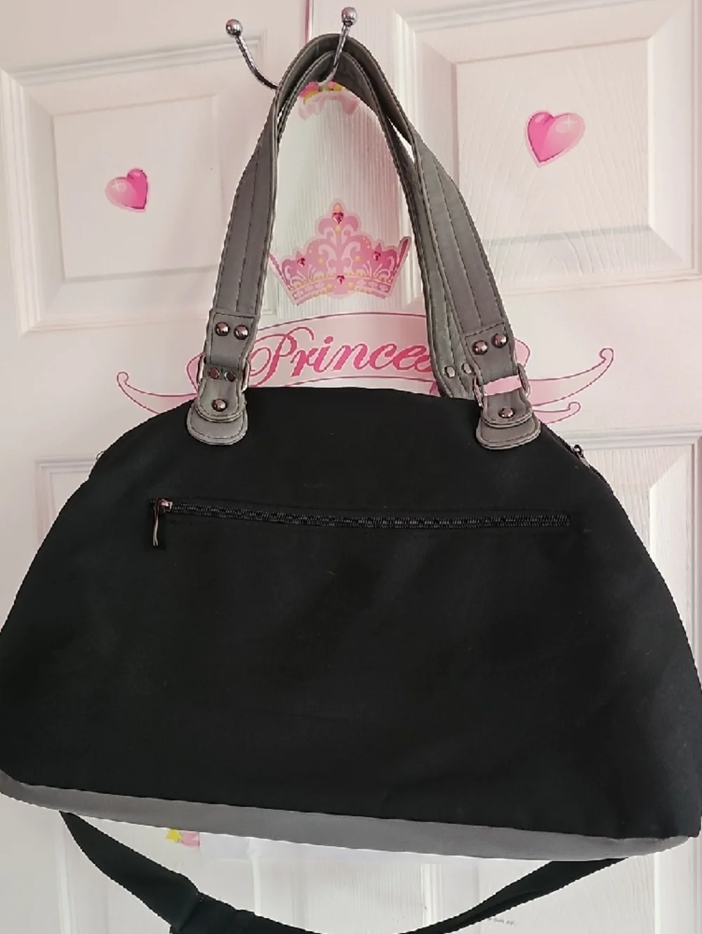 TRULY Black and Gray Baby Bag Tote